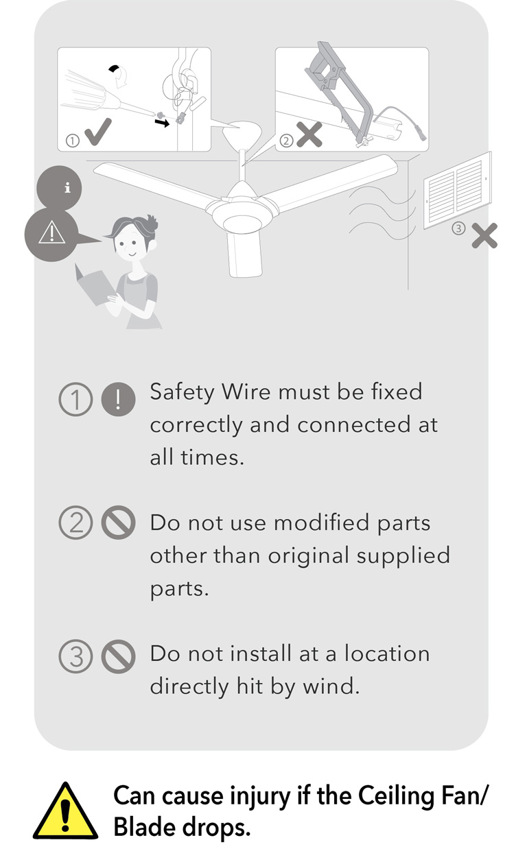 How not to fix your ceiling fan.